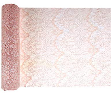 Santex Boho chic Tischband Tischläufer 30 cm x 3,00 m alt rosa