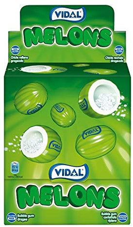 Melones de Chicle Grageados Envueltos VIDAL Estuche 200 ud