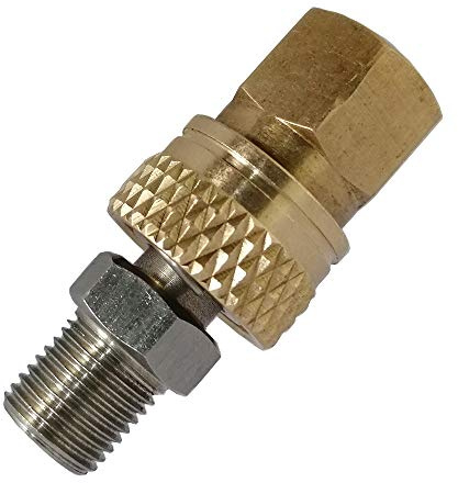Mangobuy PCP Airforce Paintball Edelstahl Doppelend männlich Stecker mit Schnell trennen M10 Weiblich Koppler Verbinder und Anderer Schlauchkombination