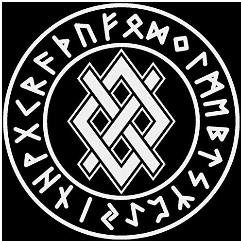 Samunshi® Aufkleber Gungnir mit Runen A für Auto Motorrad Wikinger Vikings Germanen in 11 Größen und 25 Farben (90x90cm hellgrau)