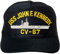 United States Navy USS John F. Kennedy CV-67 Flugzeugträger Schiff Emblem Patch Hut Navy Blue Baseball Cap, Marineblau, Einheitsgröße