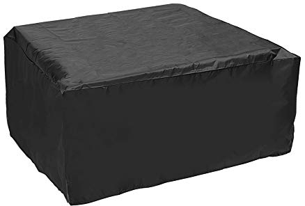 KingLan 90x90x40Cm Möbel wasserdichte Abdeckung Staub Regen Schutz Für Rattan Tisch Outdoor Cube Runder Garten - Schwarz