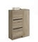 Muebles Pitarch | Meuble à chaussures d'entrée, pour 25 paires de chaussures, avec 3 portes et 2 étagères réglables, Chêne Cambrian, 122x85x37cm, modèle Trevi