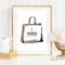 Din A4 Kunstdruck - ungerahmt - Shopping Bag Handtasche Paris Couture Luxus Beauty Fashion Druck Poster Bild