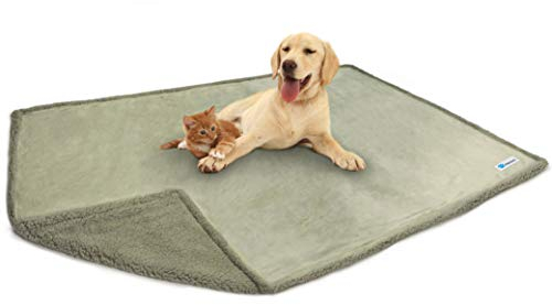 PetAmi wasserdichte Hundedecke für Bett, XL Hund Haustier Decke Couchbezug Schutz, Sherpa-Fleece, auslaufsichere Decke für Kiste, Zwinger, Sofa, Möbel, Queen-Bett, Schutz, wendbar, weich, 90 x 90 cm,