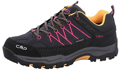 CMP Kids Rigel Low Trekking Shoes WP, Zapatos de Trekking Unisex niños, Antracita Buganvilla, 37 EU