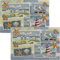 Sander Tischset Beach House 2er-Pack Gobelin hellblau-rot Größe 32x48 cm