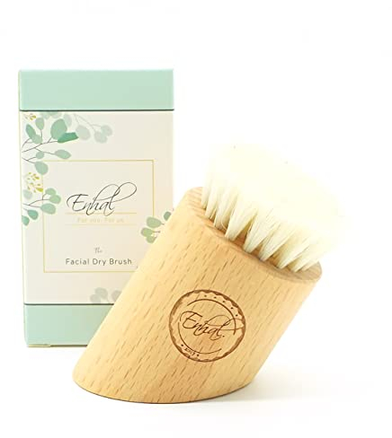 Enhal Premium Gesichtsbürste | Profi Nass- und Trockenbürste | weiche Borsten | Waschbürste | Peelingbürste | manuell Massagebürste | 100% Natur-Borsten Plastikfrei | Facebrush