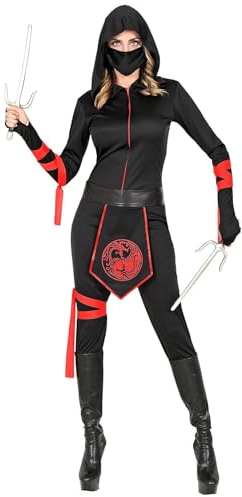W WIDMANN MILANO Party Fashion - Ninja Kostüm Damen | 5-teiliges Set, Verkleidung als japanische Kämpferin für Karneval, Halloween