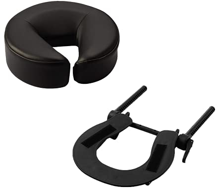 Massage Tischaufsatz/Mobile Kopfstütze,HOINCO Massagetisch Kopfstütze Ersatz Verstellbares Massage U-förmiges Kissen für Schönheitsbett Universal mit Gesichtskissen-Set Schwarz
