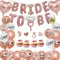 Bealif Hen Party Decoration Rosegold, Bride to Be Decorations, 16 Bride to Be Balloons Banner Diamond Ring Balloons Rose Gold Confetti Balloons Hen Do Accessories for Bridal Bachelorette Wedding