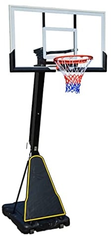 Basketballkörbe Kinder Beweglicher Basketballkorb Im Freien, Manueller Hub 245-305 cm, Rückwand Aus Gehärtetem Glas Und Nachfüllbarer Sockel (Size : 136X80CM/53X31IN)