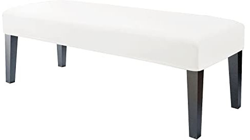 JHLD 1 Stück Universal-Bezug für Esszimmer-Bank, Samt Bezug für Esszimmerstuhl Stretch Dining Bench Cover für Esszimmer weiche Spandex Stuhlhussen Für Wohnzimmer Schlafzimmer -Weiß-1 Stück