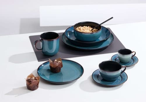 Ritzenhoff & Breker Bali Espressotassen 6er Set, 90 ml, Moderne Mokkatassen mit Farbverläufen, Skandinavisches Design mit Reaktivglasur, Steinzeug, Blau