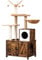 HOOBRO Árbol Trepador para Gatos con Cajón de Arena, Mueble con Cajón de Arena Oculto, Casa para Gatos con Poste Rascador, Mordedor Desmontable con Borlas, Marrón Rústico EFG15MZ03