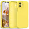 HATOSHI 3 in 1 for iPhone 12 Case, with 2 Pack HD Screen Protector, [Upgraded Full Camera Protection] Liquid Silicone Silky-Soft Touch Slim Shockproof [Anti-Scratch] [Multi-Color] 6.1 inch, Yellow