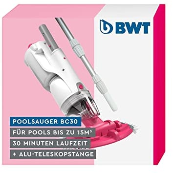 BWT Aspiratore per piscine BC30 con braccio telescopico | Pulizia efficiente di piscine fino a 15 m³ | Funzionamento a batteria con massima libertà di movimento