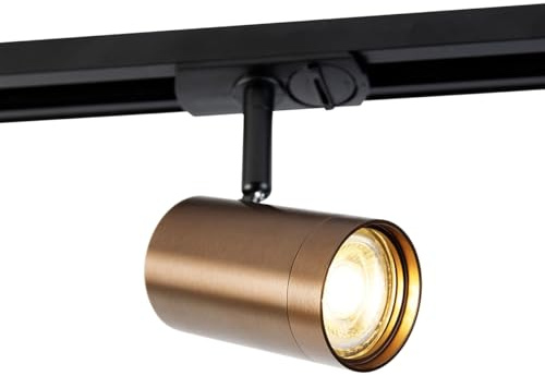 Qazqa Modern Schienenleuchte für Schienensystem - Iconic Jeana - Dunkelbronze, Rund, 9.4cm, Ideal als Küche lampe und Wohnzimmerlampe