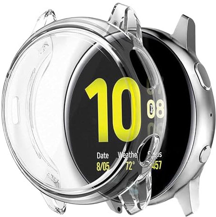 OcioDual Custodia Protettiva in TPU Colore Trasparente, Compatibile con gli Smartwatch Samsung Galaxy Watch Active 2 (44mm), Cover Protettiva Antiurto e Antigraffio