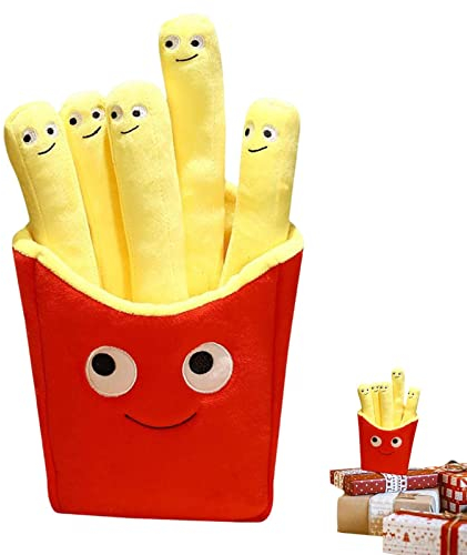 Imtrub Pommes-Frites-Plüschtier - Kreatives Simulations-Pommes-Plüsch-Kissen - Superweiche -Geschenke, abnehmbares Plüschkissen, Yummy World, lustiges Lebensmittelkissen für Kinder