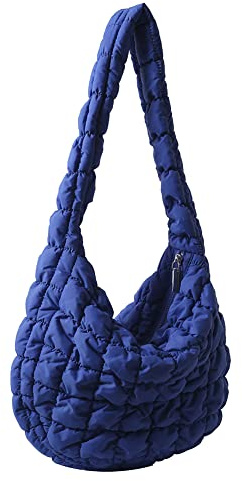 Damen Halbmond Crossbody Schultertasche,Gesteppte Crossbody Bag Damen,Hobo Casual Crossbody Bag,Puffer-Umhängetasche mit Reißverschluss,Schultertasche,Arbeitshandtasche,Lässige Hobo-Taschen