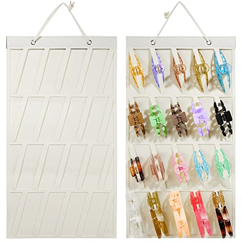 mumisuto Haarspangen Aufbewahrung Halter Displayhalter für Haarschmuck große Hängende Schmuck Organizer für Mädchen, Haar-Accessoires Organizer,Hängende Klauen-Clip mit 20 Bändern Haarspa