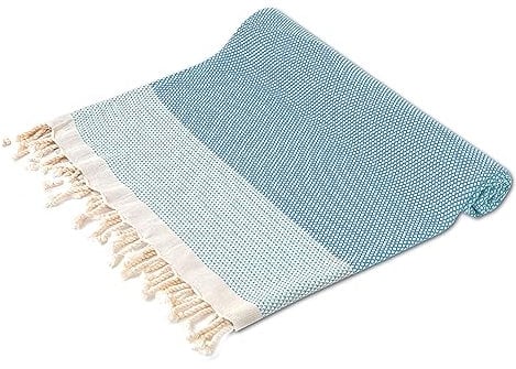 Turquoise Home, Toalla Peshtemal Turca XXL de Toalla de Hammam para Playa, SPA, Yoga, Sauna y Viajes - Ligera, Antiarena, de Secado Rápido, Ultrasuave, 100% Algodón - 100x180cm