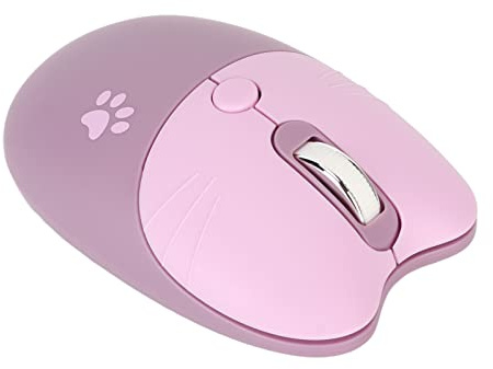 Jectse Niedliche Kabellose Maus, 2,4 G Kabellose Leise Mäuse für Mädchen, Maus mit USB-Empfänger, Katzen-Motiv-Maus, 3 Einstellbare DPI, Tragbare Kabellose Computermäuse für Laptop, PC