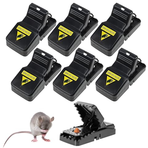 Mausefalle mit Köderdose, Wühlmausfalle, Mausefalle, Einfach zu Verwenden, Hygienisch, Effizient, Sicher, Mausfallen für Drinnen, 6 Stück.