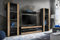 Komodee Wohnwand Wohnzimmerset Tivoli Grande, Wotan/Schwarz, Breite 250cm x Höhe 159cm x Tiefe 35cm, ohne LED, für Wohnzimmer, Schlafzimmer