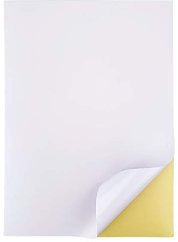 30 Hojas Adhesivas A4 Etiqueta Papel Pegatina para Imprimir a4 Blanca