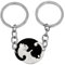 Porte-clés couple de chats mignon Gravure Personnalisée Keychain Pendentif Puzzle Séparable Cadeau romantique pour la Saint Valentin anniversaire et cadeau d'anniversaire Acier Inoxydable Argent