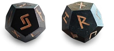 Polyedrische Runenwürfel, Holz, 12-seitig, astrologische Würfel, Tischspiel, Wahrsagungen, Spielwerkzeug, einfach zu bedienen, Holz-Würfel, Runenwürfel für Wahrsagungen, 2 Stück