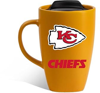 The Memory Company Lizenzierte NFL quadratische Tasse mit Logo, 425 ml, Kansas City Chiefs