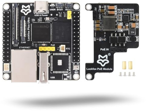 LUCKFOX-Pico-Ultra-PoE-Kit, Mini Linux Development Board with PoE Module, Adopt RV1106G3 Chip, 256MB RAM, 8GB EMMC, Support Intelligent Coding, For Embedded Applications, with PoE&Camera Interface...