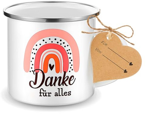 Nuenen Dankeschön Tasse mit Geschenkanhänger Danke für Alles Tasse Geschenk zum Weihnachten für Kollege Erzieherin Kindergarten Tagesmutter Lehrer Hebamme Danke Geschenk Abschiedsgeschenk