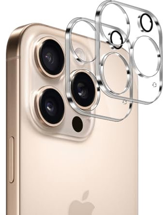 GEEMEE kompatible mit iPhone 16 Pro/iPhone 16 Pro Max Kameraschutz für Panzerglas, 2 Stück 9H Härte HD-Klare Anti- Kratzer Kamera Displayschutzfolie Blasenfrei Folie Gehärtetes Glas
