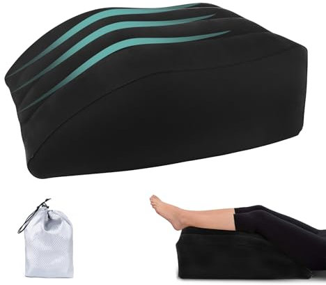 Williyatt Coussin Jambes, Oreiller Elevation Jambes, Améliore la Circulation et Réduit L'enflure, Confortable et Portable Coussins Relève-Jambes, Oreiller Surélevé Jambes Gonflable (Noir) (Noir)