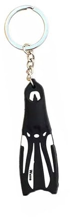 1 porte-clés en silicone avec palmes de plongée en silicone, porte-clés élégant sur le thème de l'océan, 13 cm