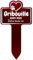 GRAVURE CONCEPT Plaque Funéraire pour Animaux - Stèle Commémorative Personnalisable PVC (Chien/Chat etc) - (Modèle 1 / Bordeaux Texte Blanc)