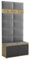 Brent - Garderobenschrank Flur Artisan Eiche Schwarz mit sitzbank 100 cm Breit Luton 1 - Multifunktionale Flurgarderobe Set mit Stauraum und Wandpaneel, Garderobe mit Sitzfläche und Kleiderhaken