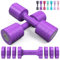 Sportneer Verstellbare Hanteln Frauen Set: Kurzhanteln 2er Set je 1-2,5 kg Gewichte, 4-in-1 Adjustable Dumbbell Set, Fitnessgeräte für Zuhause, Home Gym, Krafttraining, Geschenk (Neu-Lila)