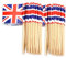 100pcs Union Jack Toothpick Flags for ve day 80th anniversary decorations, Mini ve day union jack cocktail stick sandwich flag,Britain Cupcake Toppers for Euro World Cup Pub Royal Event Party Supplies