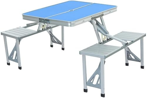Outdoor-Camping-klapptisch Und Stuhl EIN Tisch Vier Stühle Aluminiumlegierung Verbunden Einfacher Tragbarer Klappbarer Picknicktisch, Silver