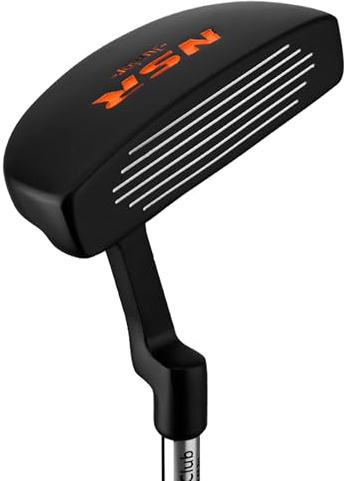 PGM Kids Putter Golf Club Right Handed, Soft Grip Putter with Alignment line for Age 3-8, Black Orange JRTUG006