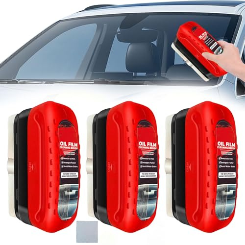 Brosse Nettoyant Pour Film De Voiture,3pcs Automotive Oil Film Cleaning Brush,Brosse Nettoyage Anti Pluie Pare Brise,Dissolvant Film D'Huile Verre Pour Voiture,Car Glass Oil Film Cleaner
