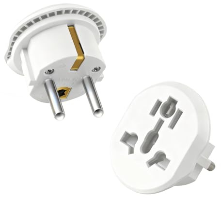 SUNNIFLY 2 Stück Mehrländer zu Europa Stecker, Universal Steckdosen Adapter für Deutschland, Spanien, Österreich, Niederlande, Frankreich, Italien