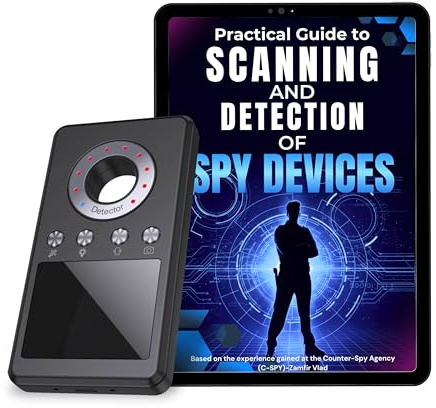 SMT SECURITY Détecteur Caméra Cachée Anti-Espion – Scanner RF pour GPS et Micros Espions, Détecteur d’Écoute sans Fil, Appareil Portable pour Maison Bureau Hôtel Protection Vie Privée