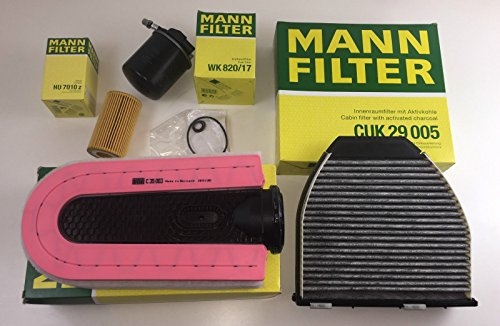 MANN-FILTER FILTER SET ÖLFILTER LUFTFILTER AKTIVKOHLEFILTER Kraftstofffilter W212 S212 W204 S204 CDI - bitte Einschränkung in der Beschreibungbeachten