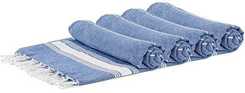 Nicola Spring Turkish Cotton Bath Towels - 170 x 90cm - Navy - Pack of 4 - Lightweight & Absorbent Large Adults Drying Beach Towel Bathroom Gym Cloth Sauna Hammam Shower Sheet